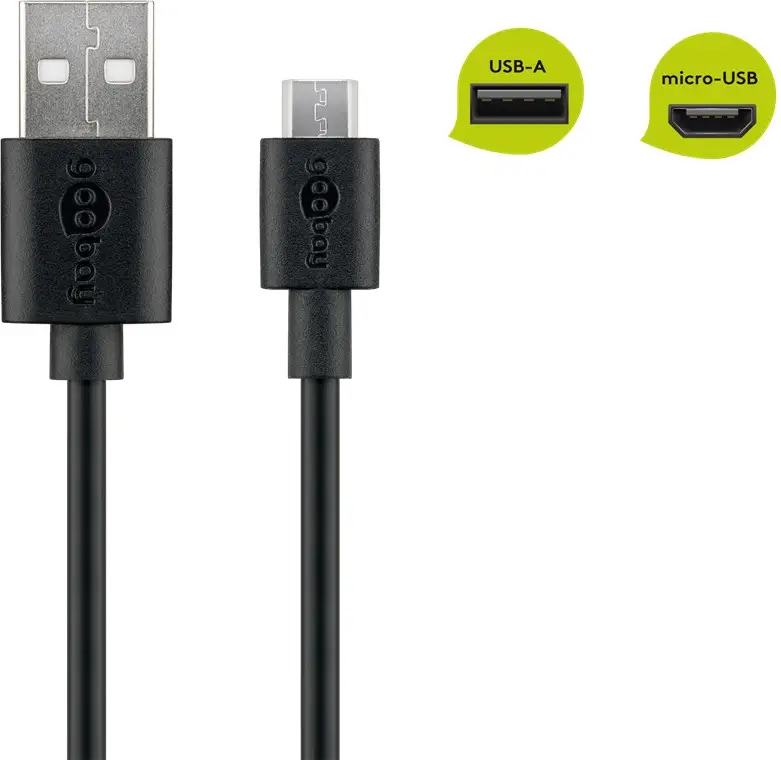 Micro USB - Cablu USB A tata - micro USB B tata 1m Goobay 46800 – IoElectronice.ro
