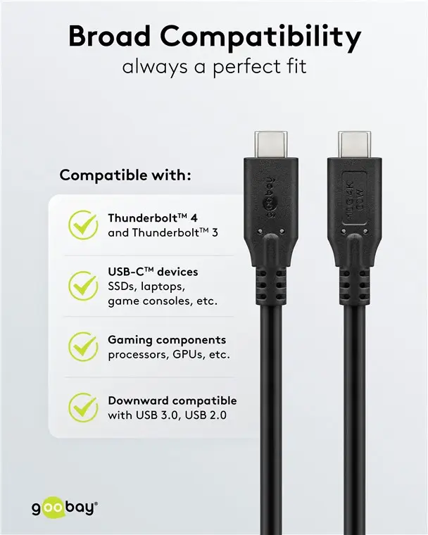 Cablu USB-C 3.2 1.5m 4K 60W 3A Thunderbolt 3/4 Goobay 74206 [3]