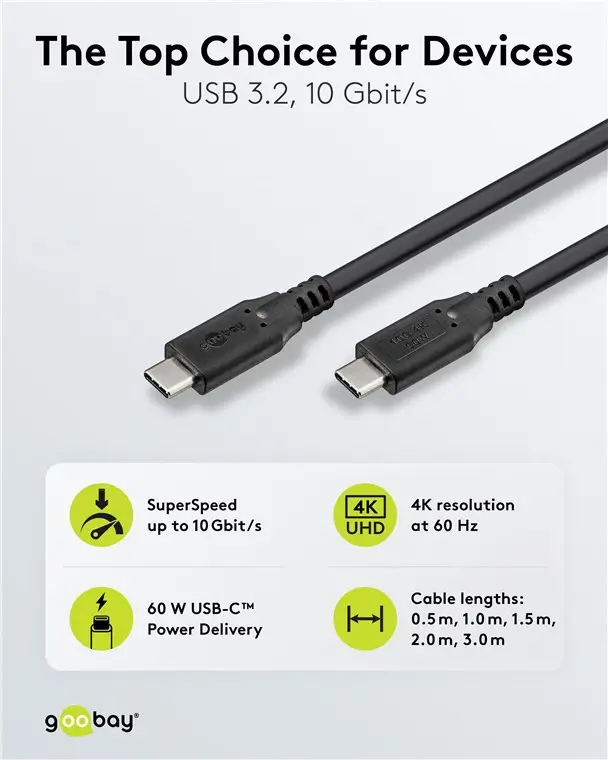 Cablu USB-C 3.2 1.5m 4K 60W 3A Thunderbolt 3/4 Goobay 74206 [2]