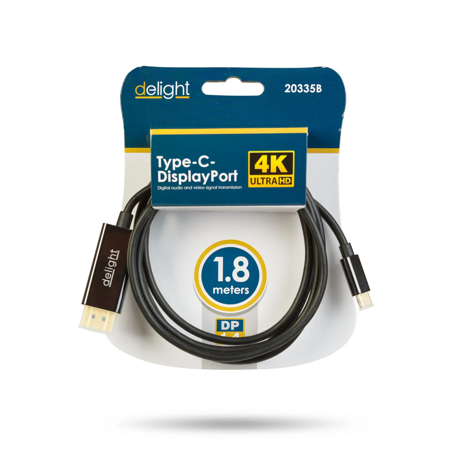 Cablu USB-C la DisplayPort v1.4 4K 60Hz 1.8m delight 20335B – IoElectronice.ro [2]