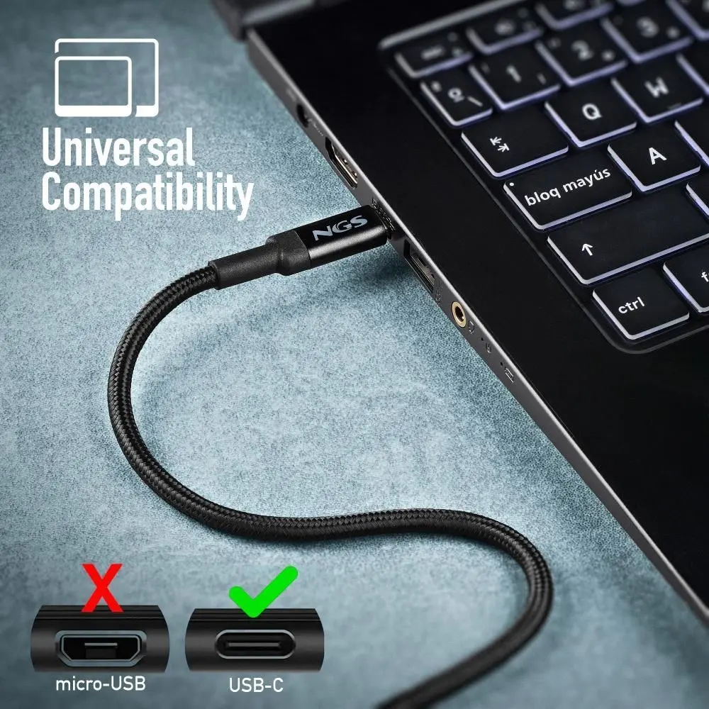 Cablu USB-C - USB-C NGS KNOT 100W-2 2m 100W negru – IoElectronice.ro [7]