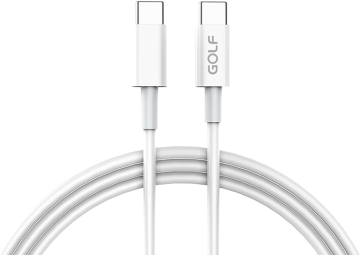 Cabluri telefon-tableta - Cablu USB tip C la USB tip C 1m Golf Data Sync TPE PD 65W Quick Charge alb GC-81c A0115916 – IoElectronice.ro