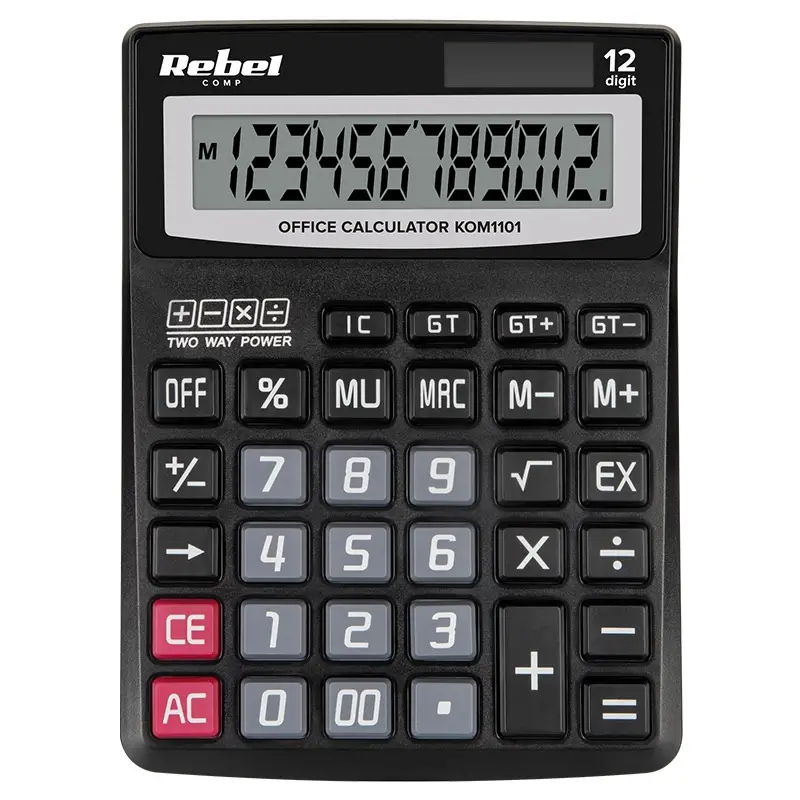 Calculatoare de birou - Calculator de birou 12 digiti OC-100 REBEL, culoare negru, garanție 24 luni persoane fizice, 12 luni persoane juridice