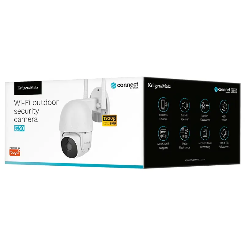 Camera Wi-Fi Exterioară Kruger&Matz C30 FULLHD 5MP, IP66, IR, Rotativă, Control Smartphone [6]