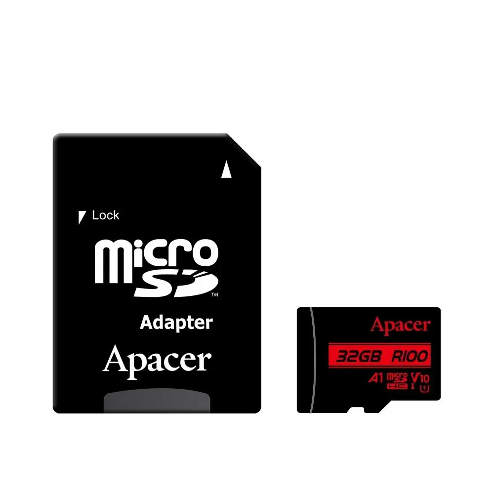 Carduri microSD - Card microSDXC UHS-I U1 V10 A1 Apacer 32GB R100 cu adaptor SD AP32GMCSH10UB-R