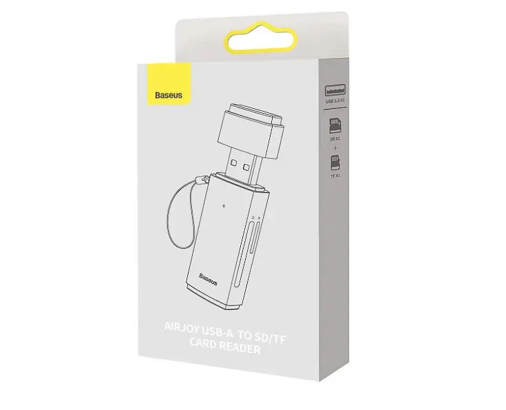 CARD READER extern Baseus Lite WKQX060013 USB 3.0, citire/scriere SD/microSD, 480Mbps, maxim 512GB, metalic gri [1]