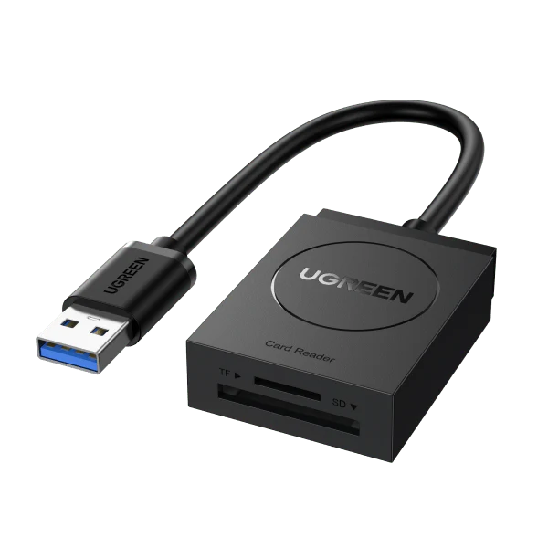 Computer-laptop - CARD READER extern Ugreen CR127 20250 USB 3.0, citire/scriere SD/microSD, 5Gbps, negru, lungime 10 cm