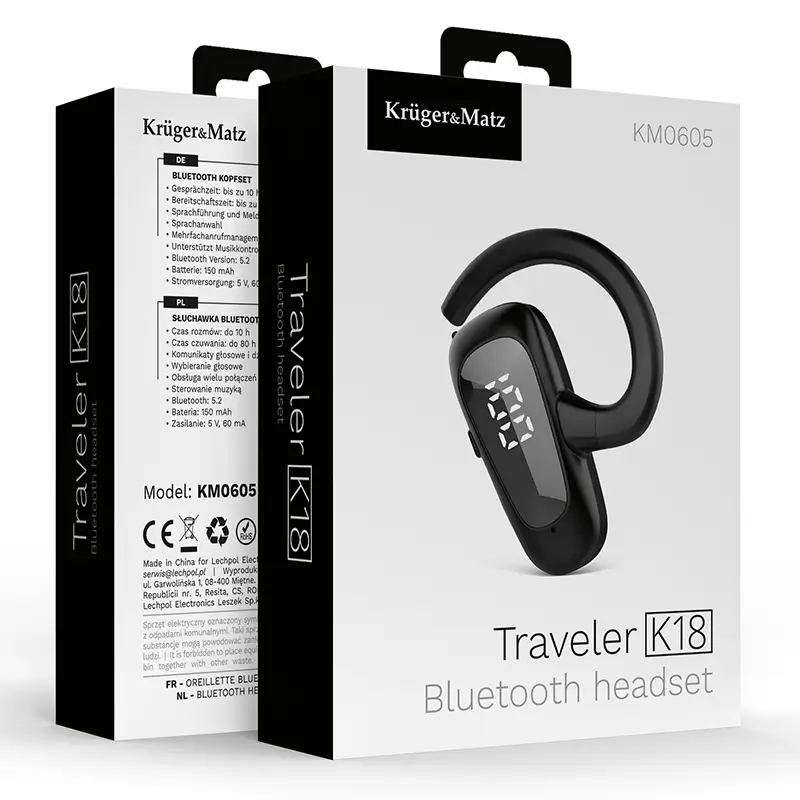 Casca Bluetooth 5.2 Kruger&Matz K18 - 10 Ore Autonomie, Conectivitate Stabilă, Design Ergonomic [6]