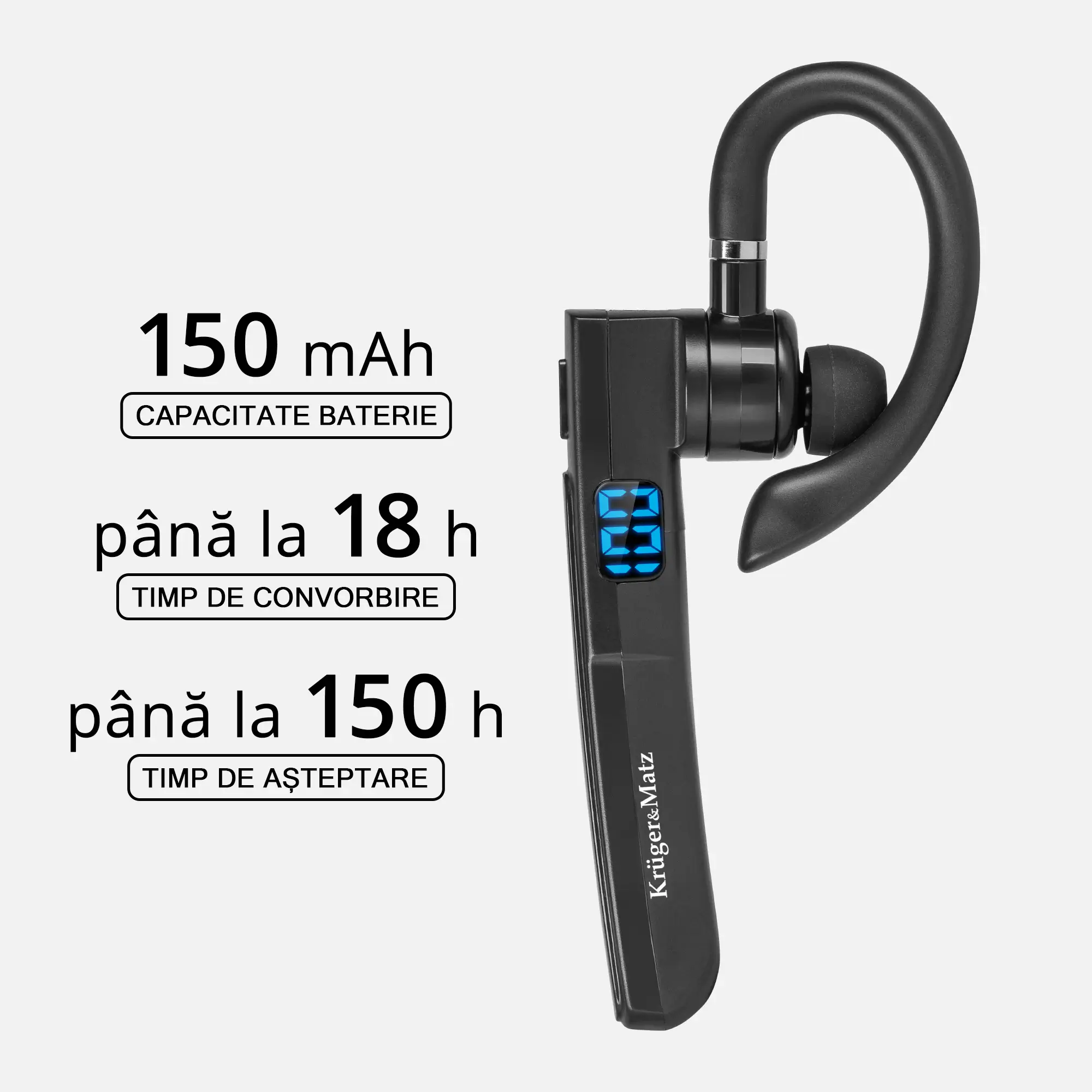 Casca Bluetooth 5.2 Kruger&Matz K16 – 18 ore autonomie, confort și stabilitate pentru stil de viață activ [2]