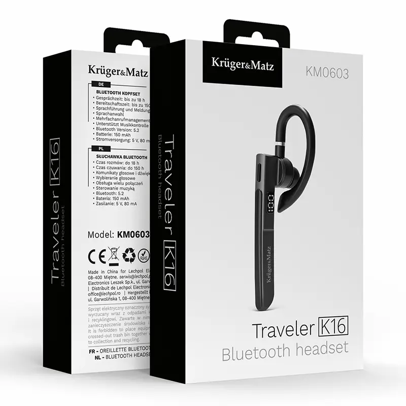 Casca Bluetooth 5.2 Kruger&Matz K16 – 18 ore autonomie, confort și stabilitate pentru stil de viață activ [7]