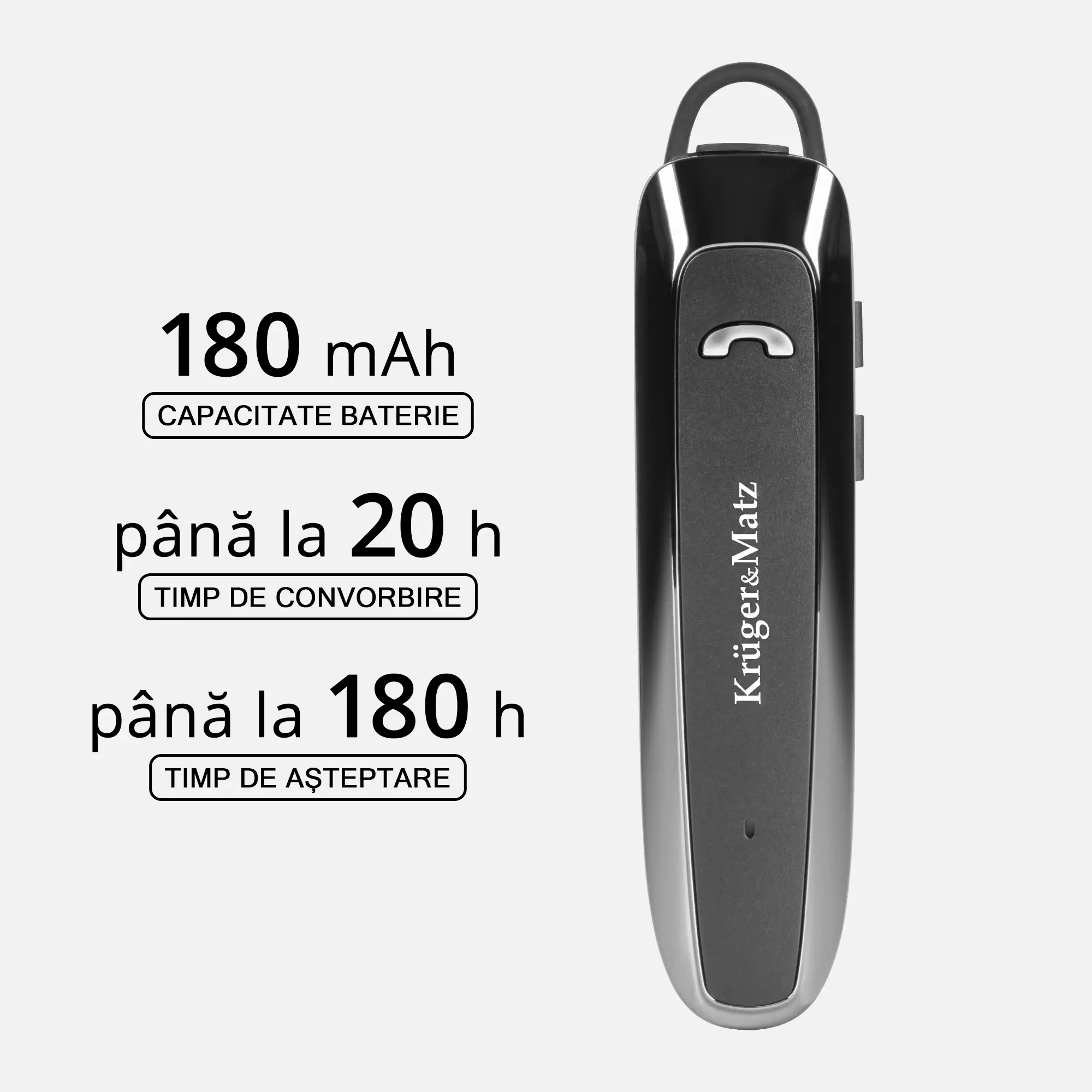 Casca Bluetooth 5.2 Kruger&Matz K14 – 20 ore autonomie, reducere zgomot, conectare multipoint, confort și calitate apeluri [2]