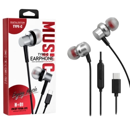 Audio-video - Casti Type-C H01 cu Microfon si Buton Apel - In-Ear