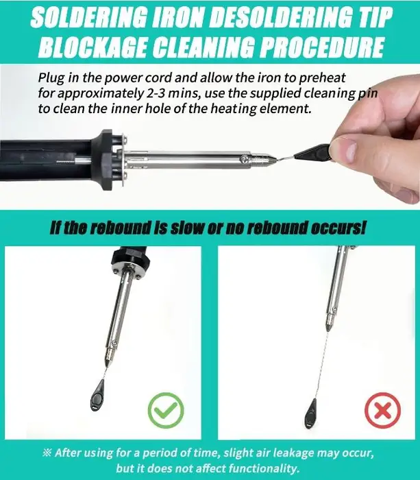 Ciocan de lipit si pompa de fludor pentru dezlipit 2in1 40W 27cm SI-211B Pro'sKit - IoElectronice.ro [3]