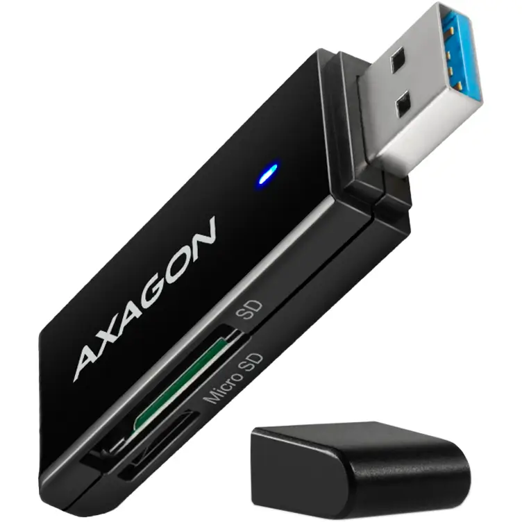 Cititoare de carduri - Cititor carduri AXAGON CRE-S2N USB 3.2 tip-A slim la SD / microSD – IoElectronice.ro