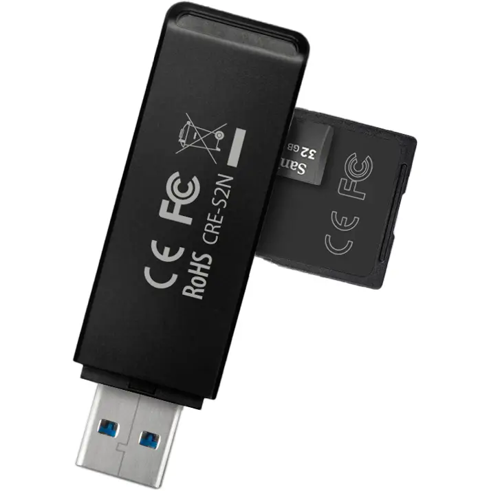 Cititor carduri AXAGON CRE-S2N USB 3.2 tip-A slim la SD / microSD – IoElectronice.ro [3]