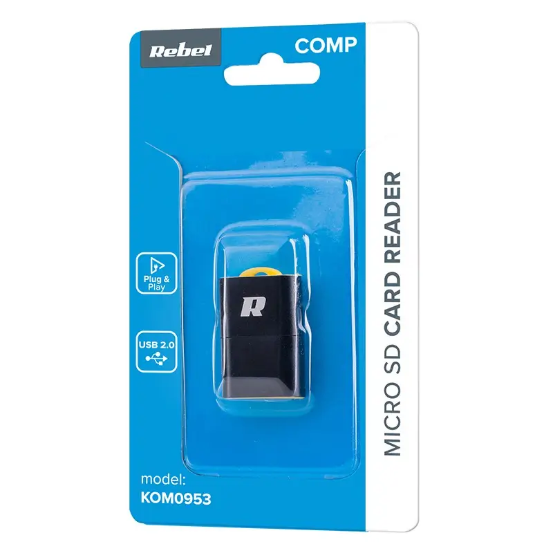 Cititor carduri MicroSD negru R60 REBEL – Transfer rapid USB 2.0, compatibil Windows & Mac, plug & play [4]