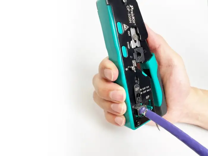 Cleste de sertizare modular RJ45 Cat5/Cat6/Cat7 3in1 taiere/dezizolare/sertizare Pro'sKit CP-335N - IoElectronice.ro [3]