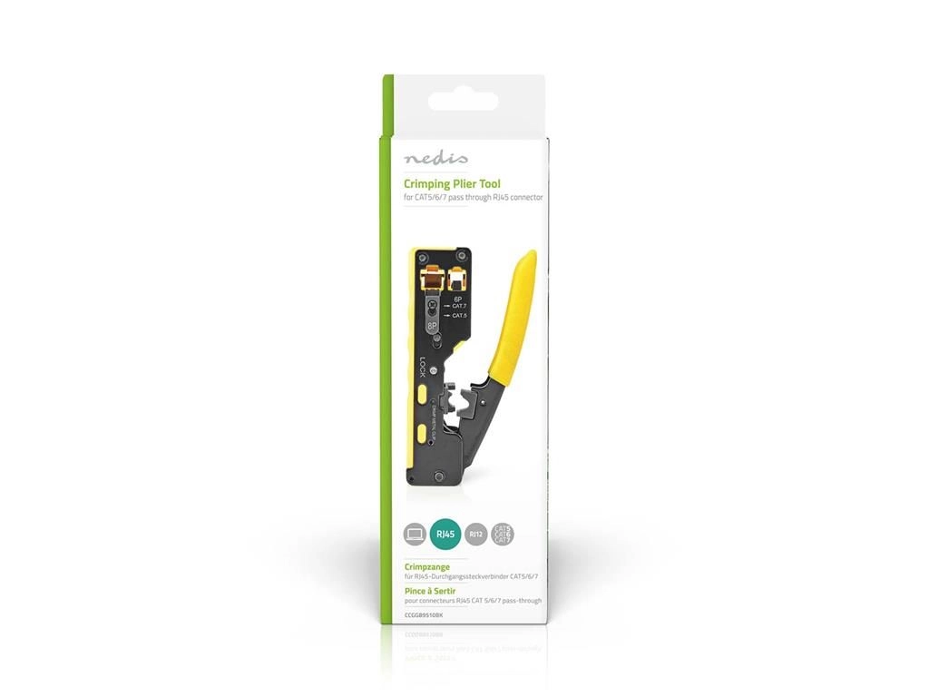 Cleste de sertizare Nedis pass through CAT5 CAT5e CAT6 CAT6a CAT7 RJ12 RJ45 galben CCGG89510BK - IoElectronice.ro [3]