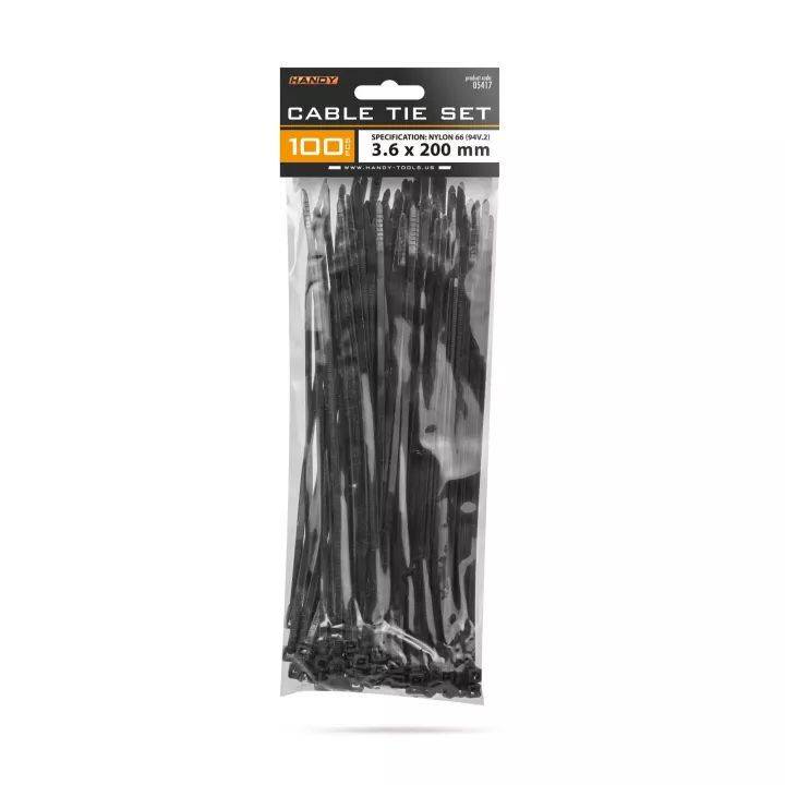 Fasete-bride-cleme - Coliere plastic 200x3.6mm 100buc Handy 05417 – IoElectronice.ro