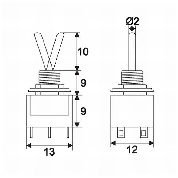 Comutator 2x ON-ON 6 pini 12.5x11.5x8.5mm cu retinere Goobay - IoElectronice.ro [2]