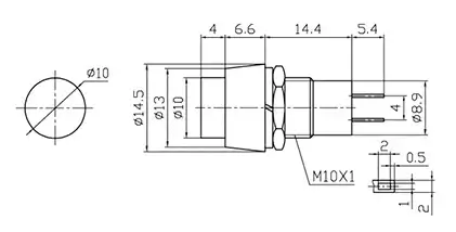Comutator actionat prin apasare fara retinere OFF-(ON) 1A /250VAC NINIGI PBS-20B-2 – IoElectronice.ro [2]