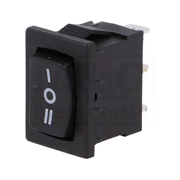 Electrice - Comutator fara retinere 3 pozitii (ON)-OFF-(ON) 3A /250VAC 18.8x12.9x13.4mm negru NINIGI RSM1232C0BK – IoElectronice.ro
