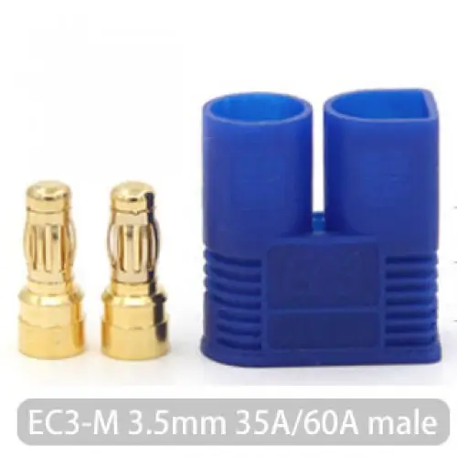 Conector alimentare DC EC3 tata 25A 500V 2 pini 12AWG albastru [2]