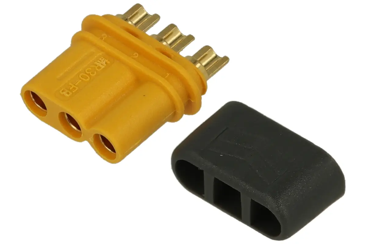 Mufe AC-DC - Conector alimentare DC mufa MR30 mama 3pin 15A 500V lipire pe cablu AMASS MR30-FB – IoElectronice.ro