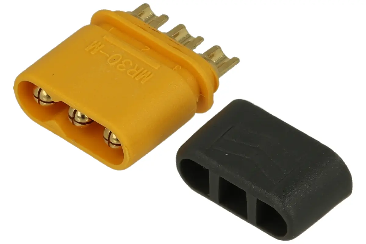 Conectica - Conector alimentare DC mufa MR30 tata 3pin 15A 500V lipire pe cablu AMASS MR30-M