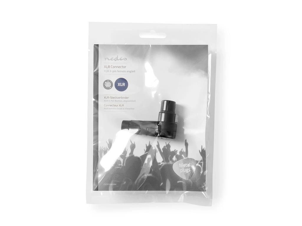 Conector XLR 3-pini mama 90 grade negru Nedis COTP15903BK [3]