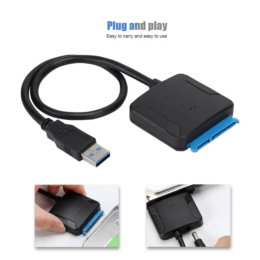 Convertor USB 3.0 la SATA 22pini HDD 2.5" /SSD-uri Plug&Play cu alimentare 12VDC 5.5x2.1mm max.16TB – IoElectronice.ro [3]