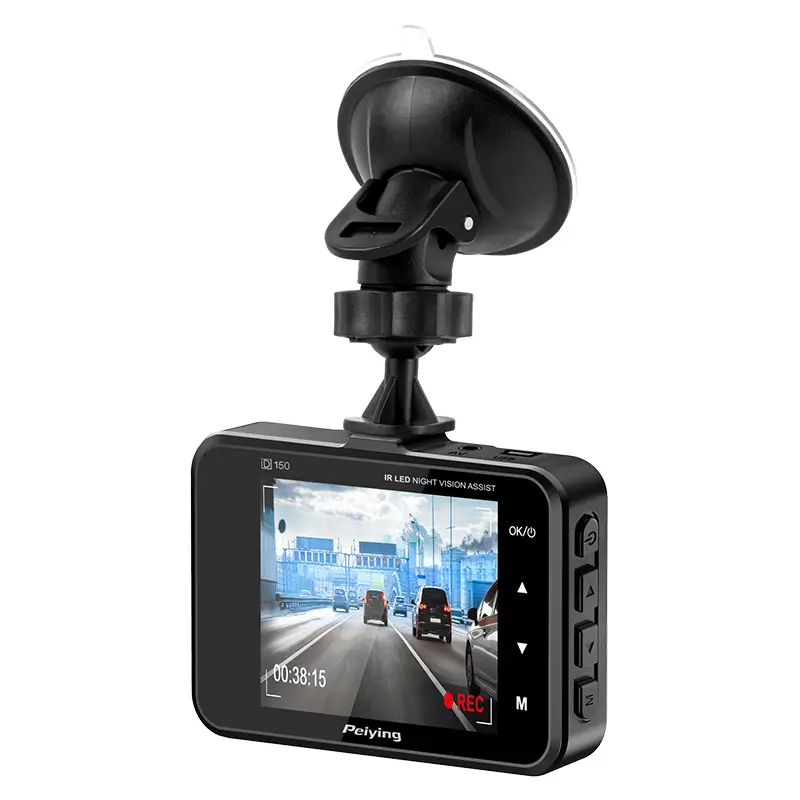 Camere auto - DVR Auto Peiying D150 125° FHD 12MP, Înregistrare Automată, Detectare Mișcare, Ecran 2.4"