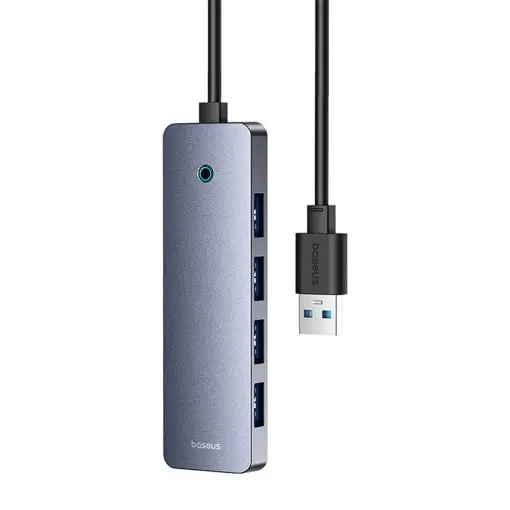 HUB extern Baseus B0005280B811-02 UltraJoy 4 in 1 input USB output USB Type-C + 4x USB3.0 cablu 100cm gri [4]