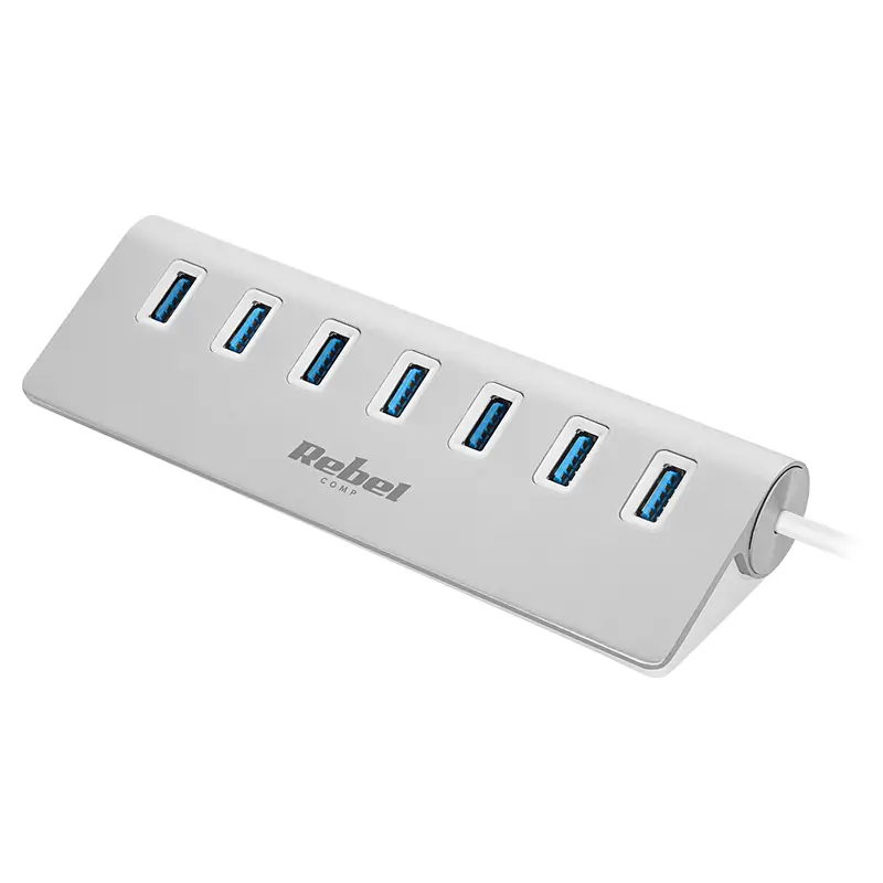 Hub USB 3.0 7 porturi Plug&Play OTG Rebel KOM1091 [3]