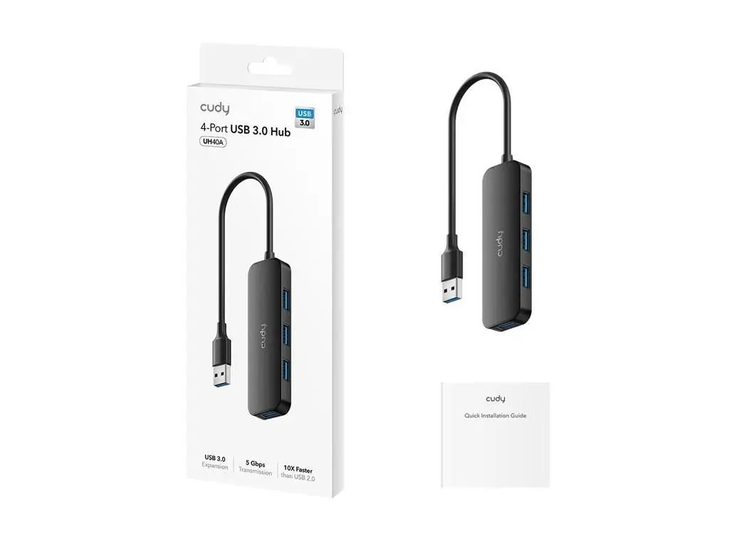 HUB USB 3.0 Cudy UH40A 4x USB3.0 negru - IoElectronice.ro [2]