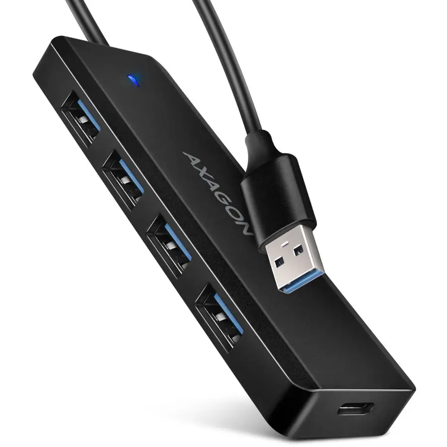 Computer-laptop - Hub USB AXAGON HUE-C1A 4x USB 3.2 Gen 1 + 1x USB-C 0.2m, USB Type-A negru – IoElectronice.ro
