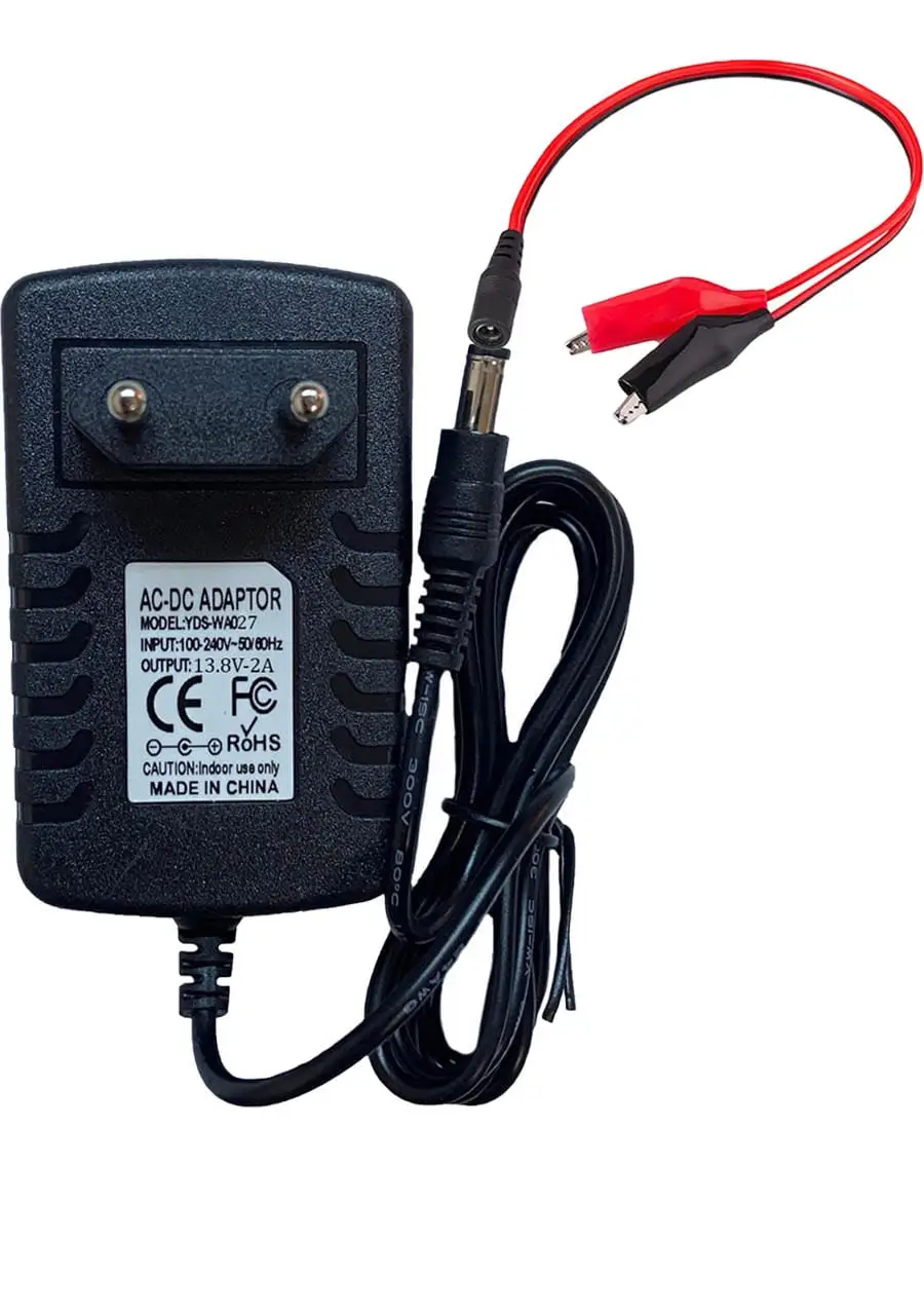 Încărcător 13.8V 2A pentru acumulatori 12V plumb acid/gel cu mufă 2.1x5.5mm și cablu crocodili [1]