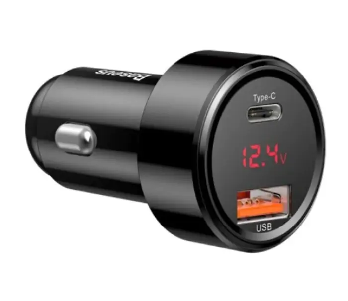 Alimentatoare auto - Încărcător auto Baseus CCMLC20C-01 Magic Series PPS 45W/6A 1x USB 4.5V/5A 1x USB Type-C 5V/3A - brichetă auto afișaj digital negru