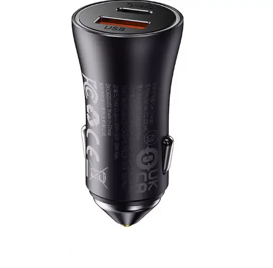 Încărcător auto Baseus CGJM000113 60W 1x USB 5V/3A 1x USB Type-C gri [2]