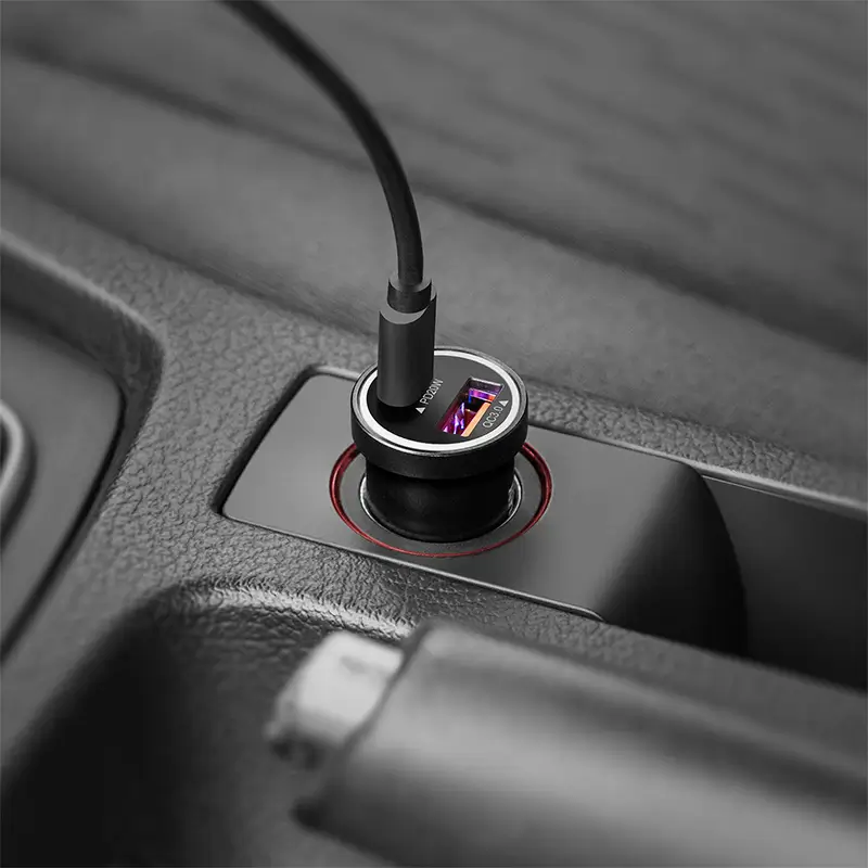 Încărcător auto Kruger&Matz KM0873, 12-24V, USB-A/Type C, QC3.0, PD 38W, pentru brichetă auto. [2]