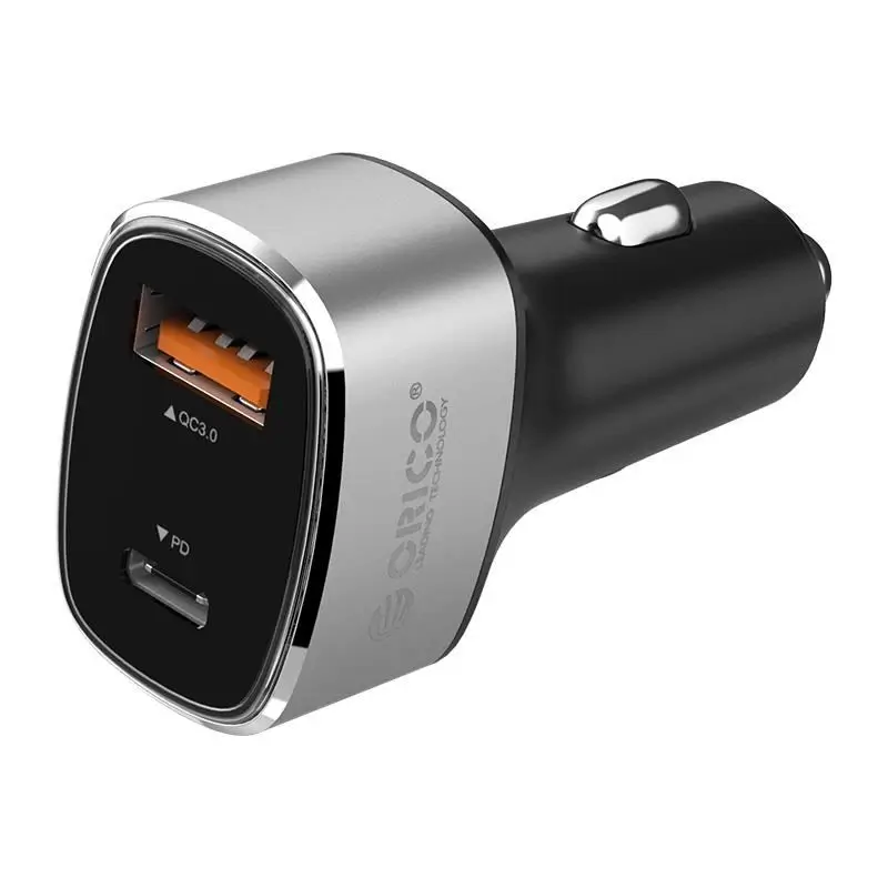 Alimentatoare auto - Încărcător auto Orico UPL-2U-GY 36W, Dual USB & USB Type-C QC 3.0, Protecție completă, Design din aluminiu