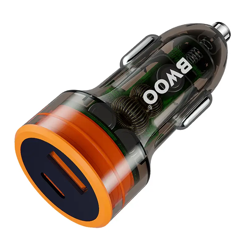 Accesorii Auto - Încărcător auto 12-24V 38W 1x USB-C PD 20W + 1x USB-A QC 18W BWOO BO-CC85