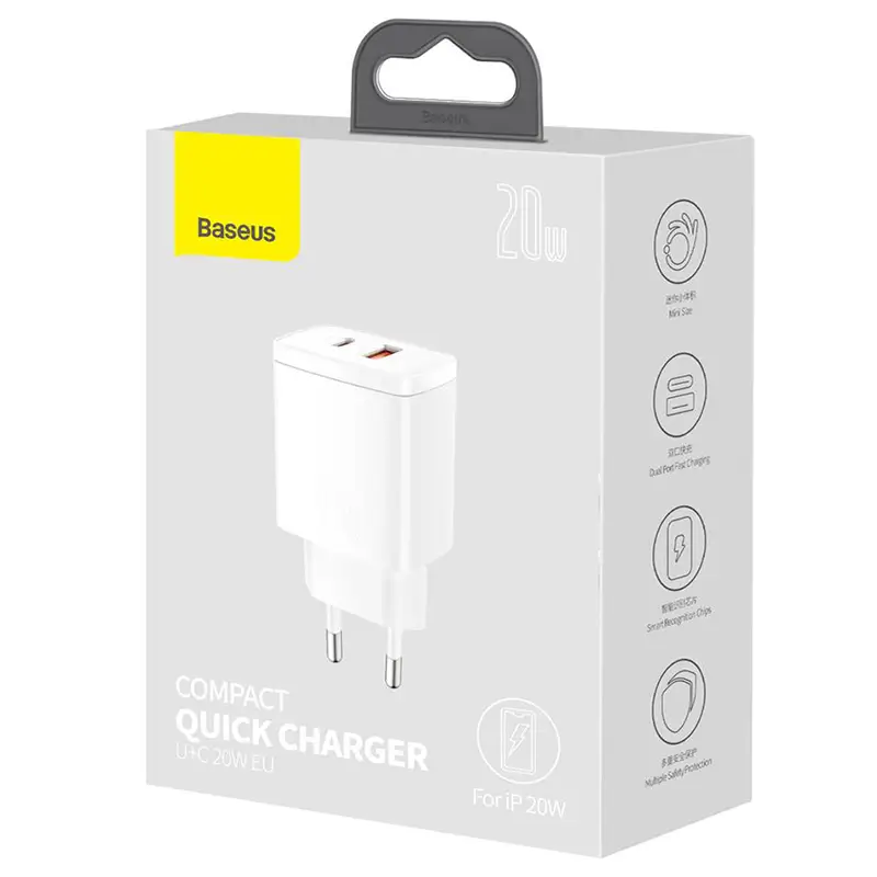 Încărcător rețea 100-240V - 1x USB Type-C 1x USB QC 20W BASEUS CCXJ-B02 – IoElectronice.ro [4]
