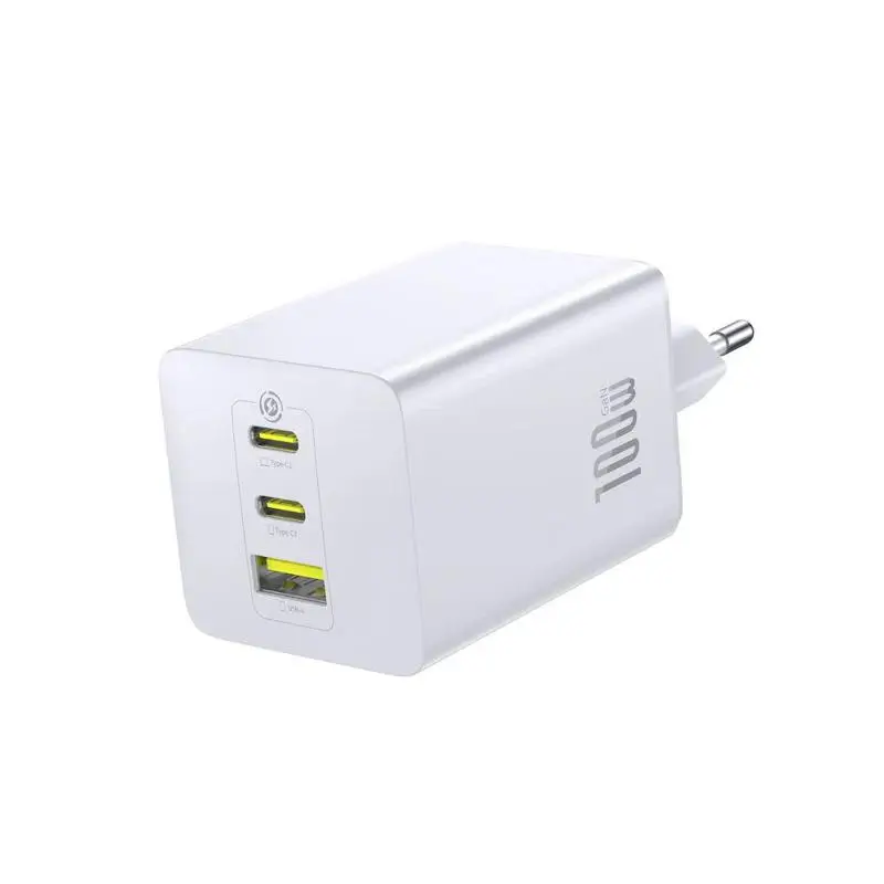 Telefoane-tablete - Încărcător rețea Baseus EnerFill FE11 Quick Charge 100W 2x USB Type-C 1x USB alb P10182102213-00 – IoElectronice.ro