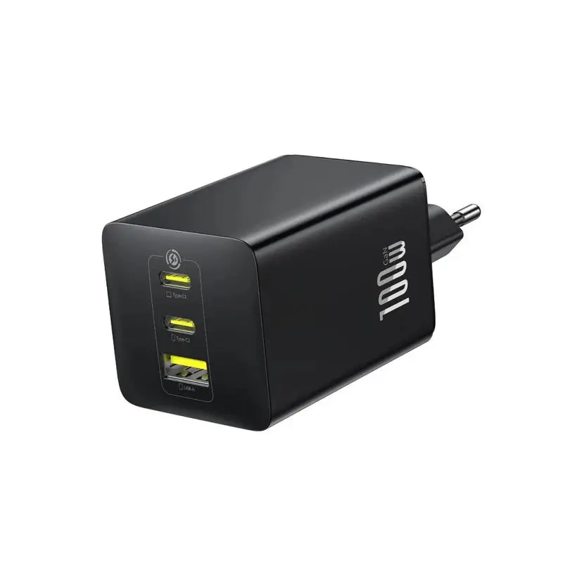 Incarcatoare retea - Încărcător rețea Baseus P10182102123-00 EnerFill FE11 Quick Charge 100W 2x USB Type-C 1x USB negru