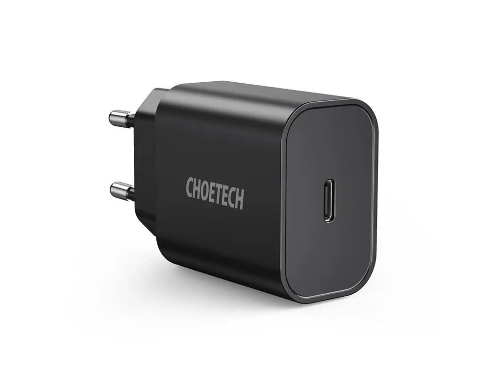 Încărcător USB-C Choetech Q5004-EU-WH 18W, PD 3.0, Compact, Protectie, Negru [1]