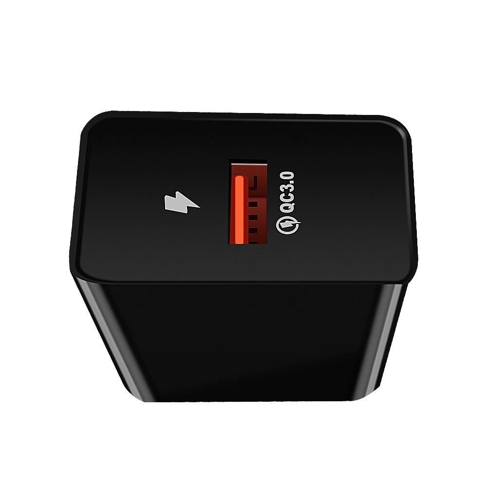 Încărcător rețea Well USB-A QC3.0 18W, Negru, Rapid și Sigur, Compatibil cu Dispozitive Mobile [1]