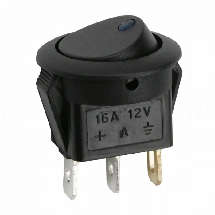 Electrice - Întreupător basculant 1 circuit 3 pini OFF-ON LED albastru 12V 16A M'N'C 09042KE
