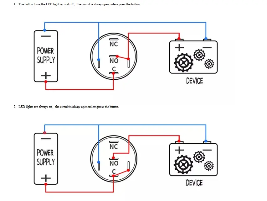 Întrerupător buton LED roșu SW 3 OFF-(ON) fără reținere metal 19mm 12-24V – IoElectronice.ro [6]