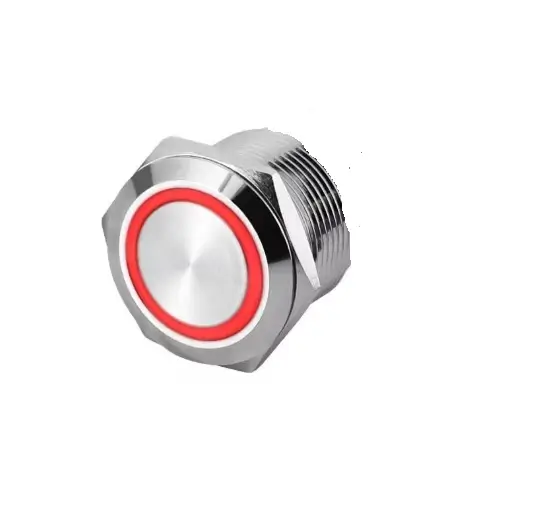 Intrerupatoare-Relee - Întrerupător buton LED roșu SW1 OFF-(ON) fără reținere metal 12mm 12-24V – IoElectronice.ro